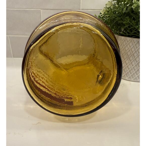 VTG MCM Anchor Hocking Amber Pitcher w Stripes - Picture 6 of 9